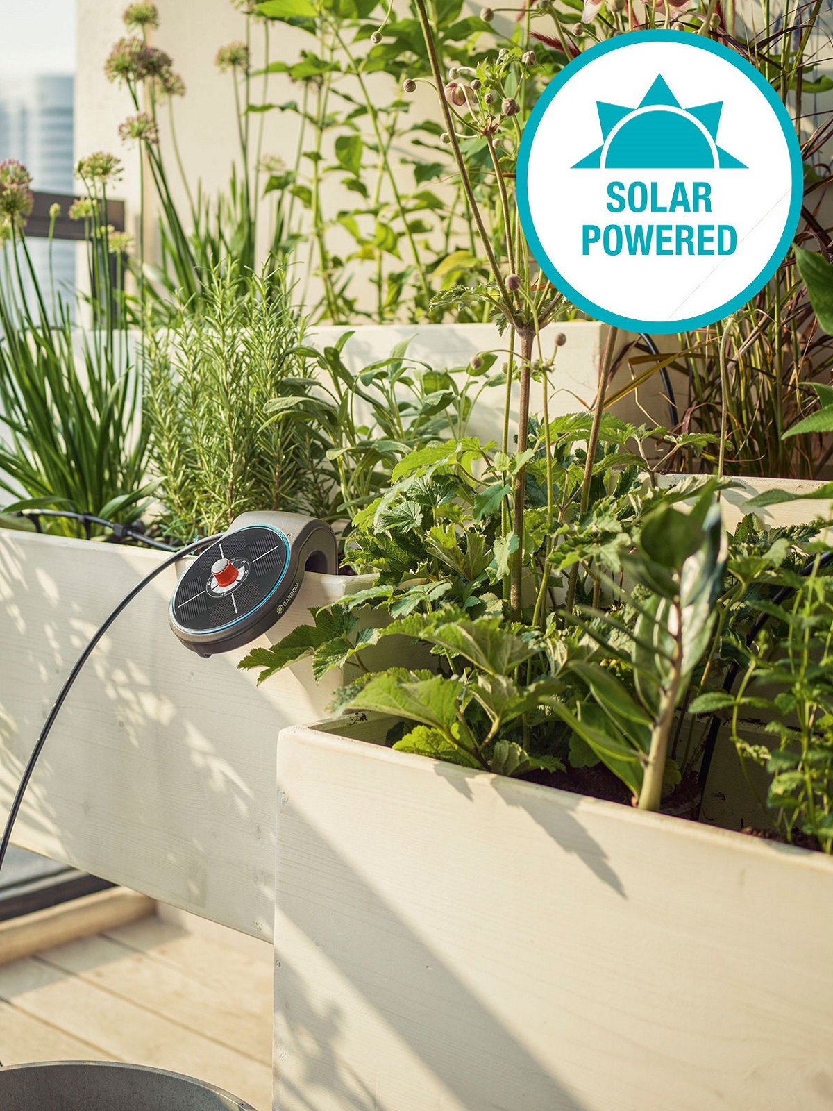 Oderings Garden Centre | Watering System - Gardena Aquabloom Solar Powered Irrigation Set