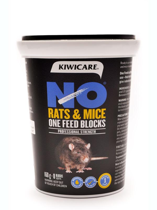 Kiwicare No Rats & Mice One Feed Blocks 3kg (143 blocks)