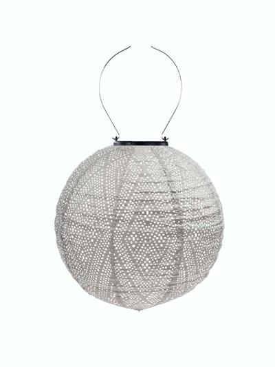 LANTERN ROUND 30CM LIGHT TAUPE IKAT