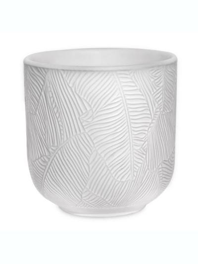 Leaves Cover Pot White 18cm