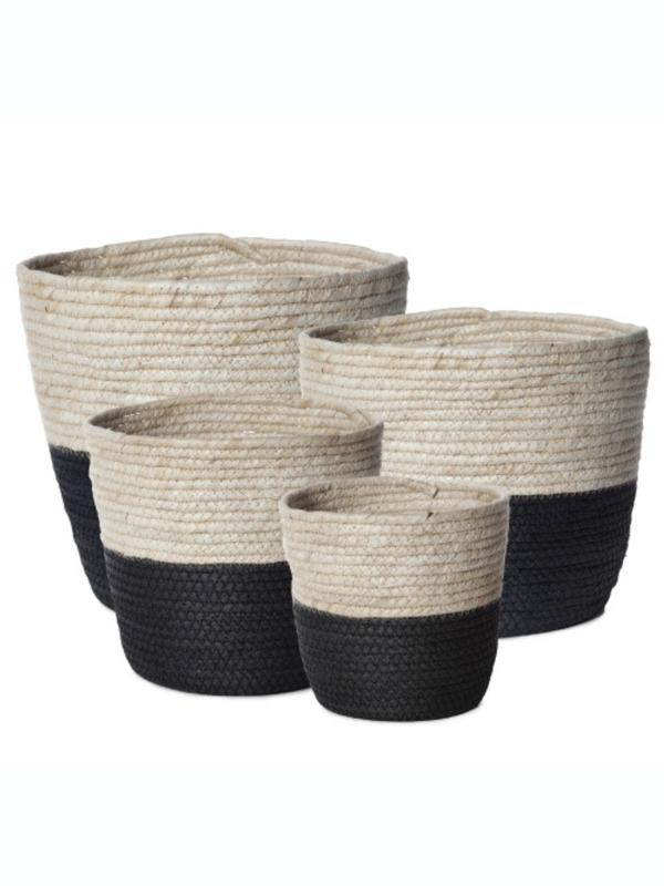 Woven Basket Tor 29cm Black