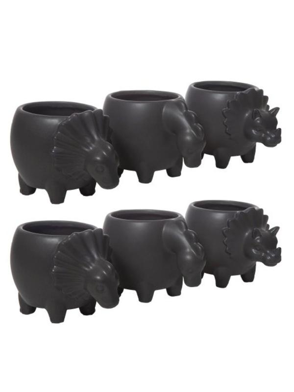 Dinosaur Cover Pot 8cm Black 