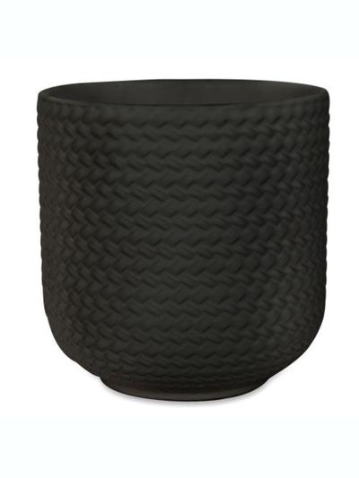 Weave Cover Pot Black 18cm